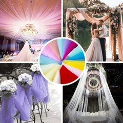10M Sheer Organza Fabric Drape Voile Swags Wedding Party Decor Not Hemmed