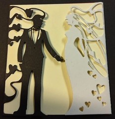 Wedding Couple Frame Metal Die Cuts, Lace Heart Bride and Groom Wedding Cutti…