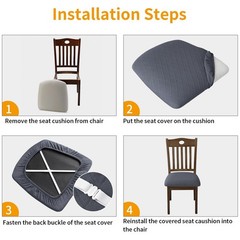 Stretch Chair Seat Covers 6 PCS, Removable Washable Dining Chair Covers Anti-…