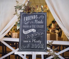 Black & White Please Be Seated Canvas Wedding Sign