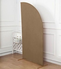 7 ft x 3 ft TAUPE Matte Fitted Spandex Half Moon Arch Stand Cover Wedding