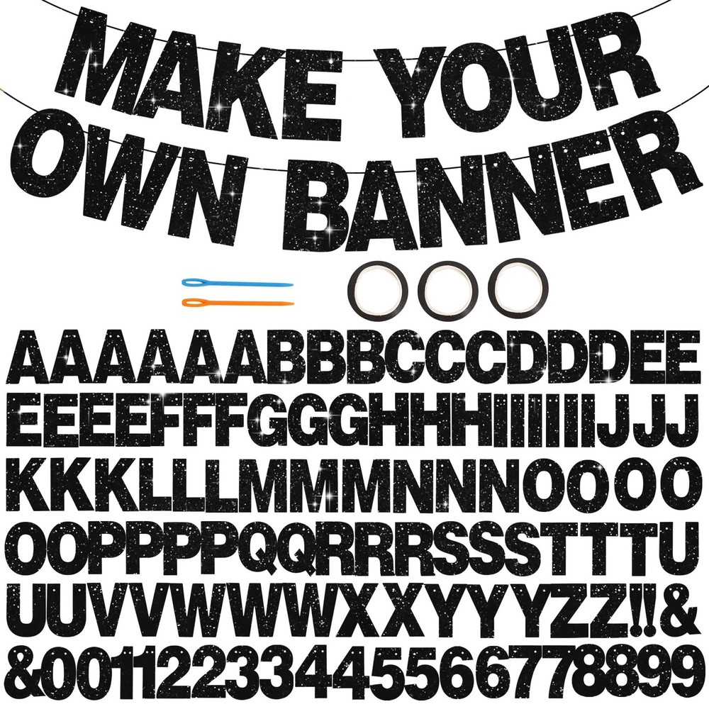 BEISHIDA 116 PCS A-Z DIY Letter Banner Kit Make Your Own Banner Including 111…