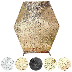 8 ft Big Payette Sequin Hexagon Backdrop Stand Cover Wedding Party Decorations