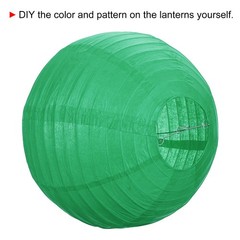 6 Pack 12 Inch Paper Lanterns Round Folding Hanging Lamp Shade Dark Green