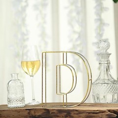 GOLD 8″ tall 3D Metal Wire Letter D Party Wedding Reception Backdrop Supplies