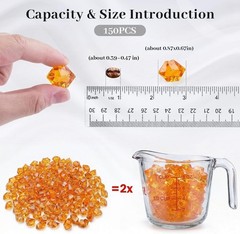 Orange Fake Crushed 150 PCS Fake Diamonds Plastic Acrylic Clear Ice Rock Diamond