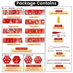 8Pcs Chinese New Year Lanterns Red Paper-cuts Lanterns Festival Decor For Kids