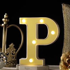 6″ tall GOLD P LED Lighted Marquee Letters Sign Party Wedding Events Decorations