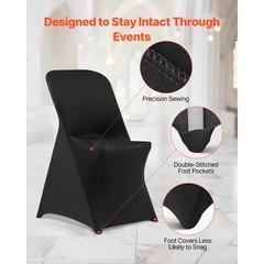 Uimoso 30PCS Black Stretch Spandex Chair Covers for Weddings Parties, and Dining