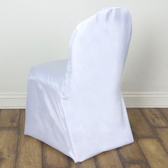 100 WHITE Polyester BANQUET CHAIR COVERS Wedding Ceremony Supplies Event Décor