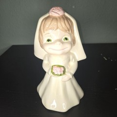 Vtg Atlantic Mold 9” Wedding Bride and Groom Ceramic Pair Lot (2) Holy Matrimony