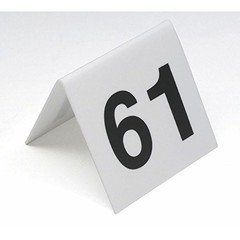 G.E.T. Plastic Black On White Table Number Cards Numbers 51 to 75-3″L x 3″H