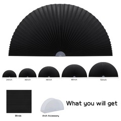 Jlong Arch Half Circle Window Shade Pleated Blinds No Tools Light Filtering P…