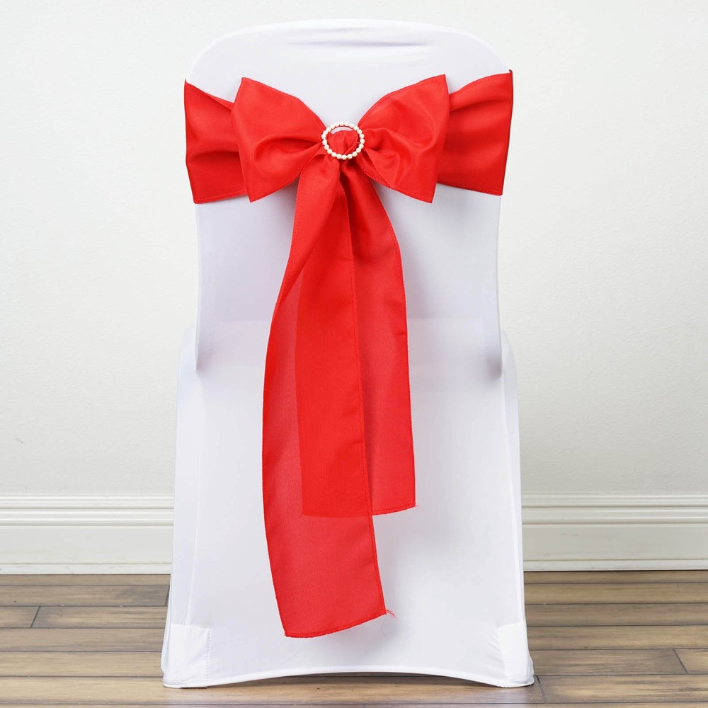 10 Red Polyester CHAIR SASHES Ties Bows Wedding Party Ceremony Decorations SALE