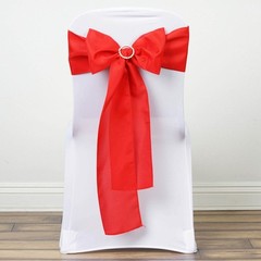 10 Red Polyester CHAIR SASHES Ties Bows Wedding Party Ceremony Decorations SALE