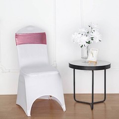 25 Metallic Spandex Chair Sashes with Silver Buckles Party Wedding Decorations