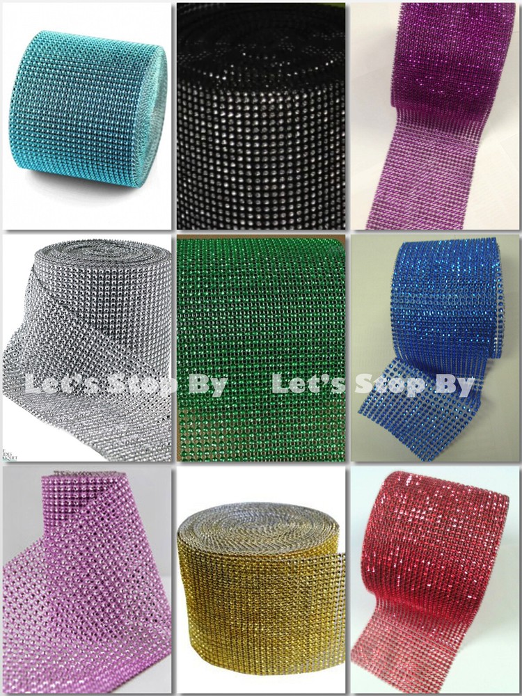 Wedding Decoration Supplies DIAMOND/RHINESTONE WRAP Ribbon Mesh Candle Chair DIY