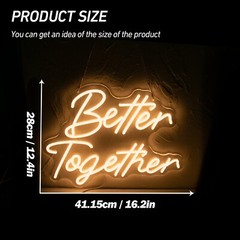 Better Together Neon Sign,Neon Light for Wall Decor,Wedding better together