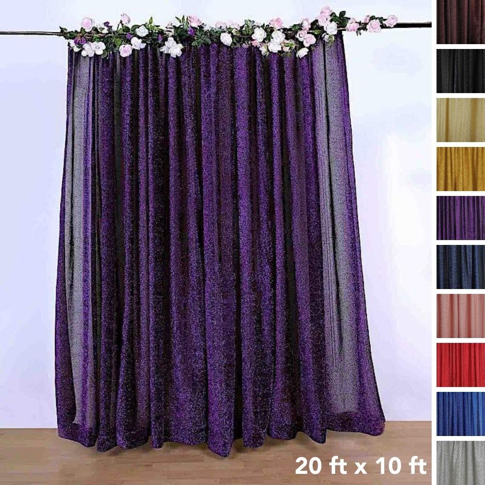 20ft x 10ft Metallic Spandex BACKDROP Photo Background Wedding Party Decorations