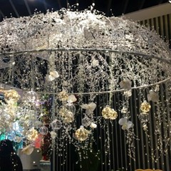 94”Crystal Beaded Wreath Garland Clear Diamond Branch Acrylic Party Decor Arts