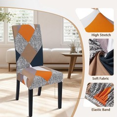 SearchI 4 Pack Super Fit Stretch Removable Washable Short Dining Chair Covers…