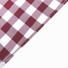 10 Burgundy on White Gingham Buffalo Plaid Polyester CHAIR SASHES Decorations
