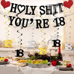 Happy 18th Birthday Banner Funny and Cool 18th Birthday Decorations, Cheers t…