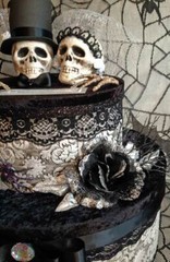 Gothic Wedding,card box,skull,personalized,black,halloween wedding decoration