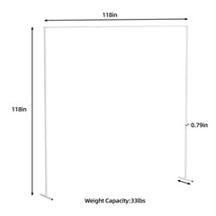 Wedding Arch Backdrop Stand Iron Rectangle Flower Frame 10 FT Garden Arbor Decor