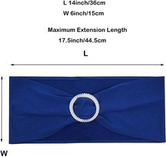 50PCS Spandex Chair Sashes Bands Stretch with Buckle Slider for Wedding & Party