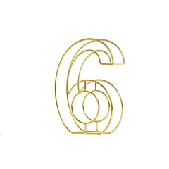 GOLD 8″ tall 3D Metal Wire Number 6 Party Wedding Reception Backdrop Supplies