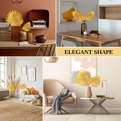 Palm Leaf Decor Plastic 20 Pack Gold Artificial Leaf Tropical Party Wedding Tabl