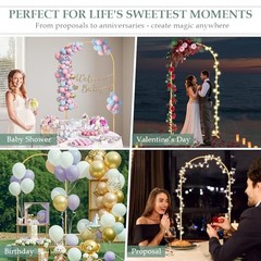7.2FT Arch Backdrop Stand for Parties, Metal Balloon Arch kit 7.2 FT Gold