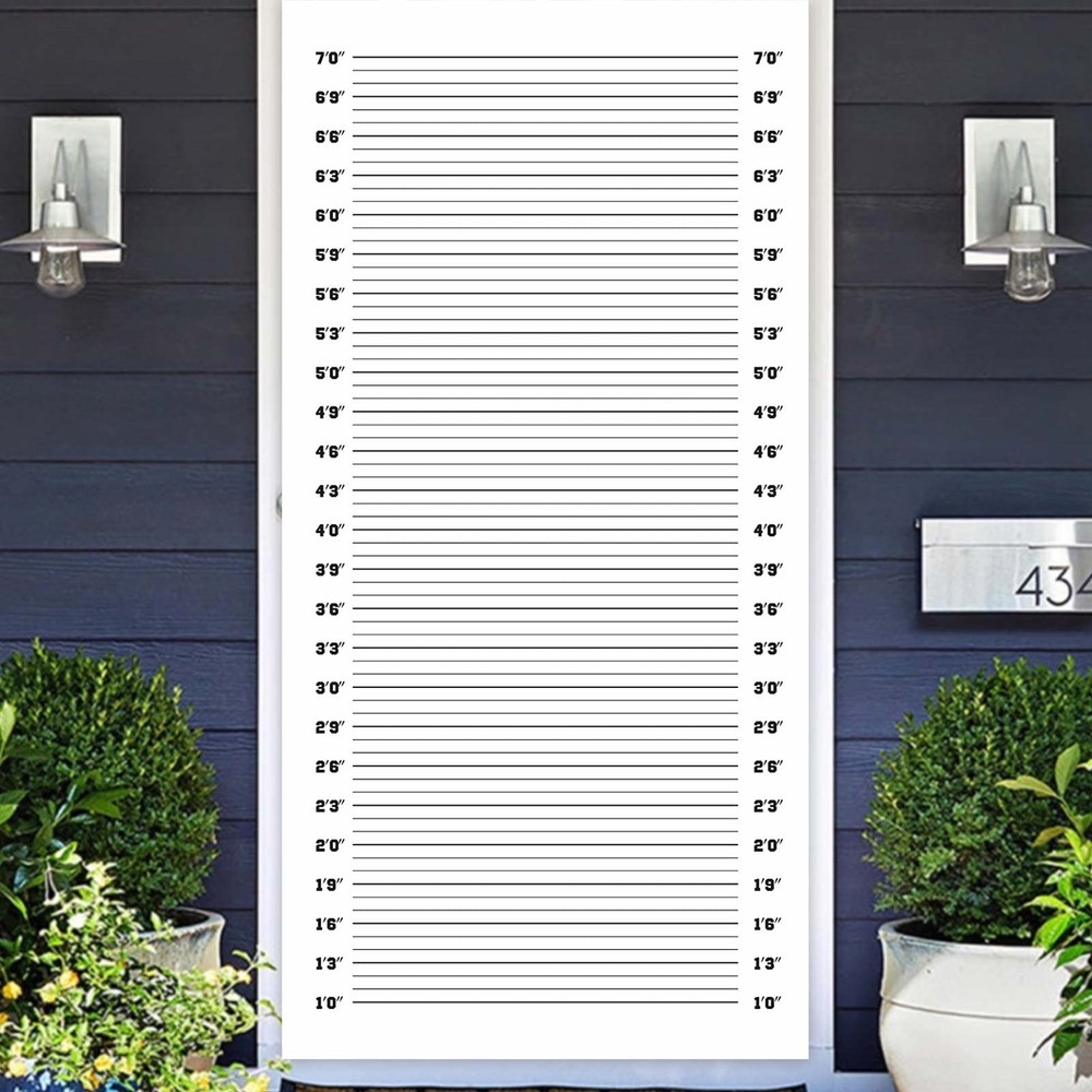Mugshot Police Lineup Height Charts Banner Backdrop One Size, Multi