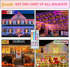 Color Changing Christmas Icicle Lights with Remote, 35 Colors 9 Modes Halloween