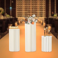 3PCS Cylinder Pedestal Stands Sturdy Multi-Use Display Columns for Wedding,