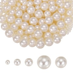 4/6/8/12/14mm Pearl Bead for Vase Filler, 600 Pcs Floating Beads, Beige