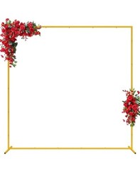Wedding Arch 6.6FT x 6.6FT Square Backdrop Stand Gold Metal Balloon Arch…