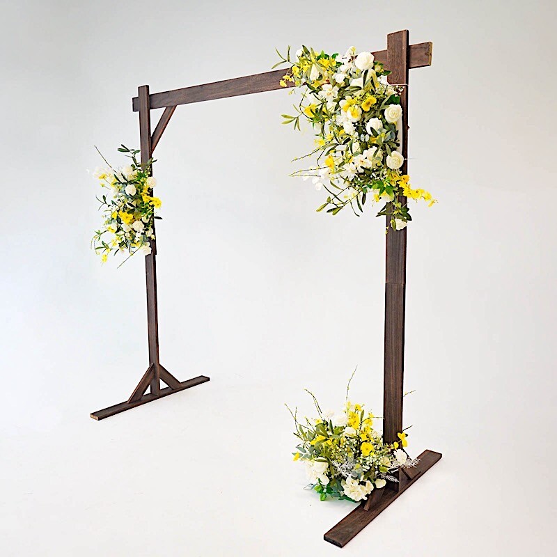 DARK BROWN 7 ft Square Wood Wedding Arch BACKDROP STAND Party Events Decorations