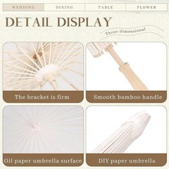 5/10pcs 24/33 Inches Elegant White Wedding Folding Umbrellas & Bridal Parasols