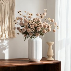 Fake Kiku Flowers, Faux Silk Pompon Mums Artificial Flowers,