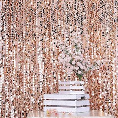 BLUSH 8×8 ft Big Payette Sequined BACKDROP CURTAIN Wedding Events Decorations