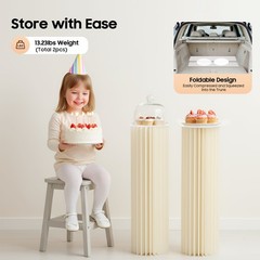 2PCS Cylinder Pedestal Stands for Party Table Cake Pedestal Stand for Parties