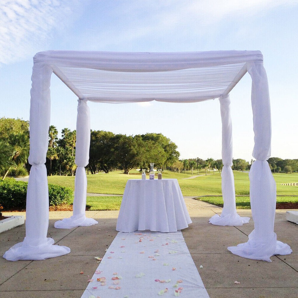 Outdoor Wedding Canopy Stand Frame Metal Iron Chuppah Manda w/ 4 Reinforced Base