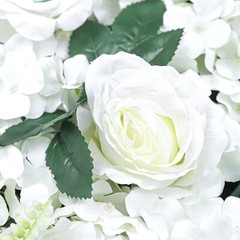 6 PCS Artificial Flower Wall Panel White Hydrangea Rose Wedding Backdrop Decor
