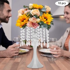 10PCS Flower Stands Crystal?Flower Stand 13.8″ Height Flower Arrangement Stand