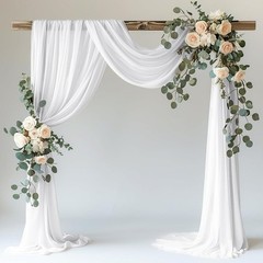 White Sheer Wedding Arch Draping Fabric Backdrop Party Ceremony Decoration New