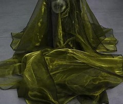 MDS 5 Yard Sheer Organza Fabric for Wedding Party – Olive Green
