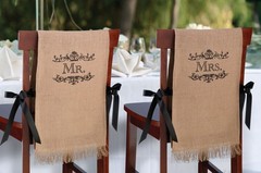Lillian Rose Mrs. Rustic Burlap Chair Covers Decor (WF565 MM) Mr & Mrs