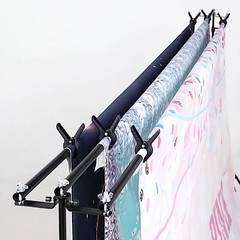 8×10 ft Black Triple Crossbar Adjustable Photo Backdrop Stand Party Supplies